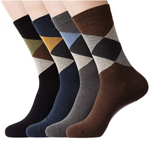 Load image into Gallery viewer, YEJIMONG Men&#39;s Colorful Novelty Dress Socks - Argyle Assorted (12 Pairs / Size 9-12 / Cotton)
