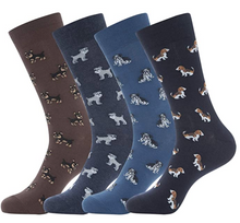 Load image into Gallery viewer, YEJIMONG Men&#39;s Colorful Novelty Dress Socks - Animal Pattern (12 Pairs / Size 9-12 / Cotton)
