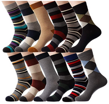Load image into Gallery viewer, YEJIMONG Men&#39;s Colorful Novelty Dress Socks - Assorted 1 (12 Pairs / Size 9-12 / Cotton)
