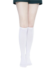Load image into Gallery viewer, YEJIMONG Women&#39;s School Uniform / Team Sports / Tube Knee High Socks - White (6 Pairs / Size 5-9 / Cotton)
