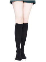 Load image into Gallery viewer, KONY Women&#39;s Casual &amp; Elastic Knee High Socks - Solid Black (3 Pairs / Size 5 - 9 / Cotton)
