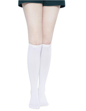 Load image into Gallery viewer, KONY Women&#39;s Casual &amp; Elastic Knee High Socks - Solid White (3 Pairs / Size 5 - 9 / Cotton)

