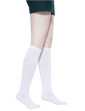 Load image into Gallery viewer, KONY Women&#39;s Casual &amp; Elastic Knee High Socks - Solid White (3 Pairs / Size 5 - 9 / Cotton)
