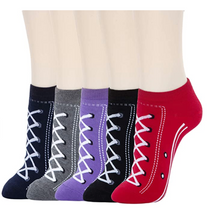 Load image into Gallery viewer, KONY Women’s Lightweight Novelty Low Cut Ankle Socks - Cool Sneakers 2 (5 Pack / Size 6-10 / Cotton)
