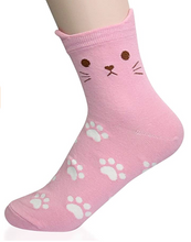 Load image into Gallery viewer, KONY Women&#39;s Animal Novelty Crew Socks - Cute Cats (5 Pack / Size 6-9 / Cotton)
