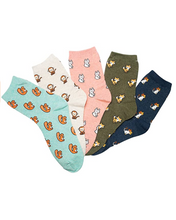 Load image into Gallery viewer, KONY Women&#39;s Animal Novelty Crew Socks - Mini Animals (5 Pack / Size 6-9 / Cotton)
