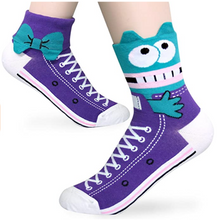 Load image into Gallery viewer, KONY Women&#39;s Animal Novelty Crew Socks - Monster Cover (5 Pack / Size 6-9 / Cotton)

